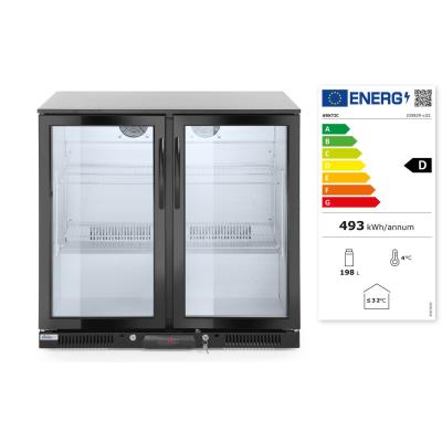 Zadní barová dvoudveřová chladnička, Arktic, 158L, Černá, 230V/160W, 900x530x(H)870mm | 235829